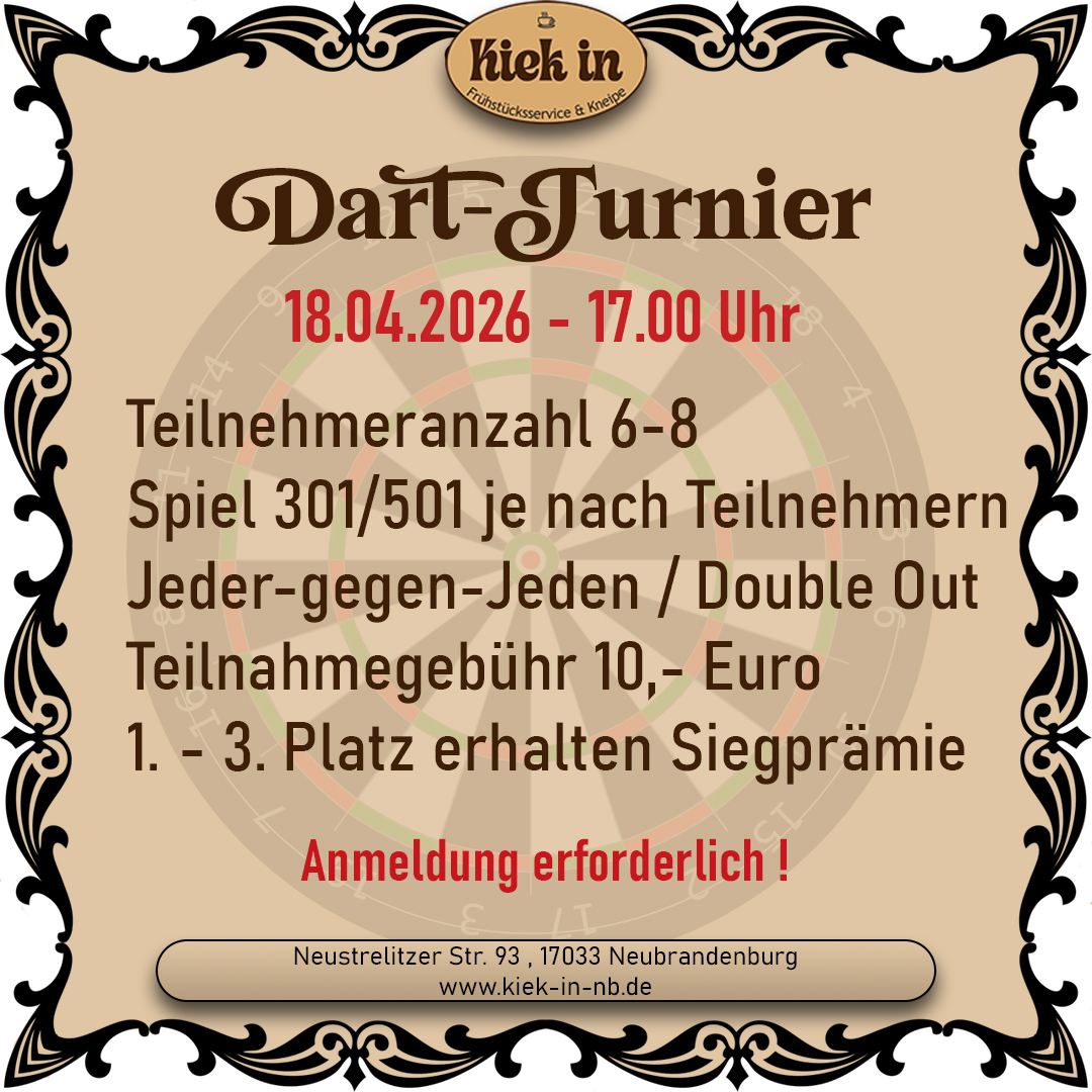 Dartturnier 18.04.2026