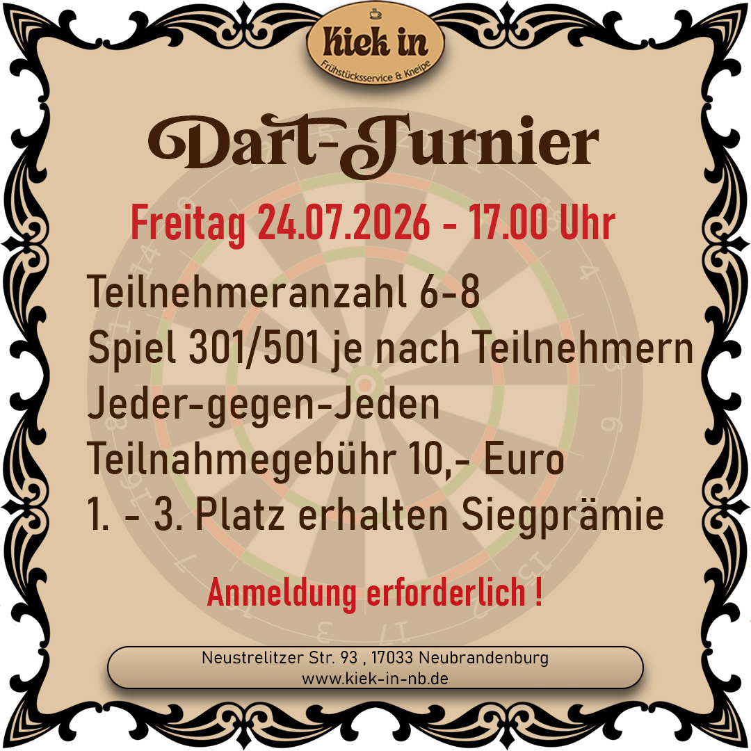 Dartturnier am 24.07.2026